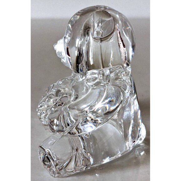 VTG Cristal D’Arques Teddy Mini Figurine Holding Flowers 24% Lead Sticker France - Picture 12 of 16